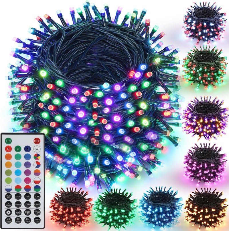 Joomer Color Changing Christmas String Lights,164FT 500 LED RGB LED String Lights Outdoor Fairy Twinkle Tree Light with Remote Timer Plug in for Room Indoor Wedding Party Christmas Decorations - Image 1